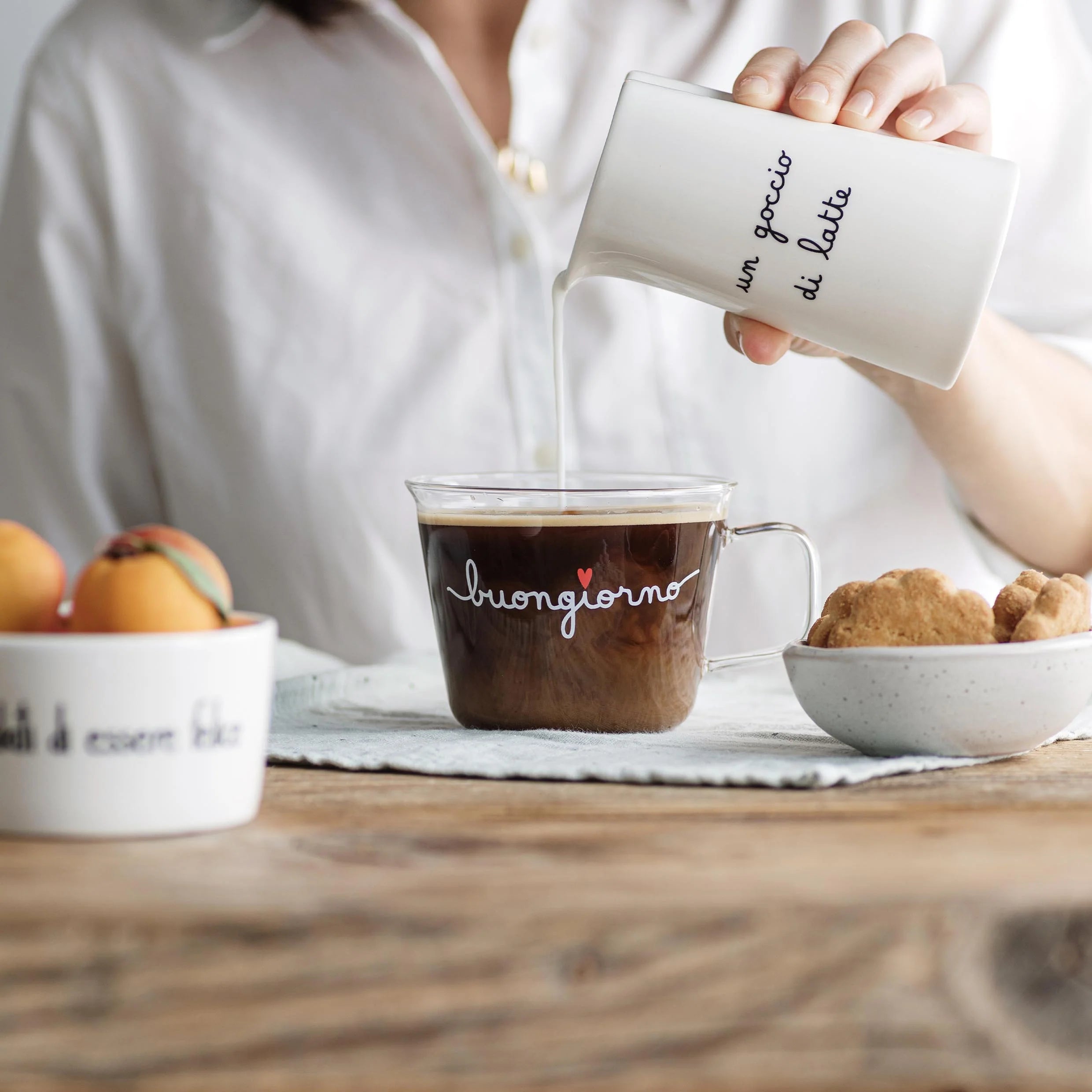 Simple day - set due tazze colazione Buongiorno Cuore Rosso 480ml