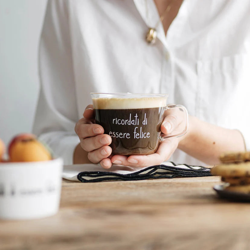 Simple day - set due tazze colazione Ricordati di essere felice 10,5cm x h8cm 480ml