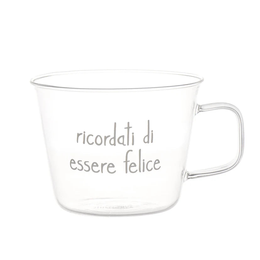 Simple day - set due tazze colazione Ricordati di essere felice 10,5cm x h8cm 480ml