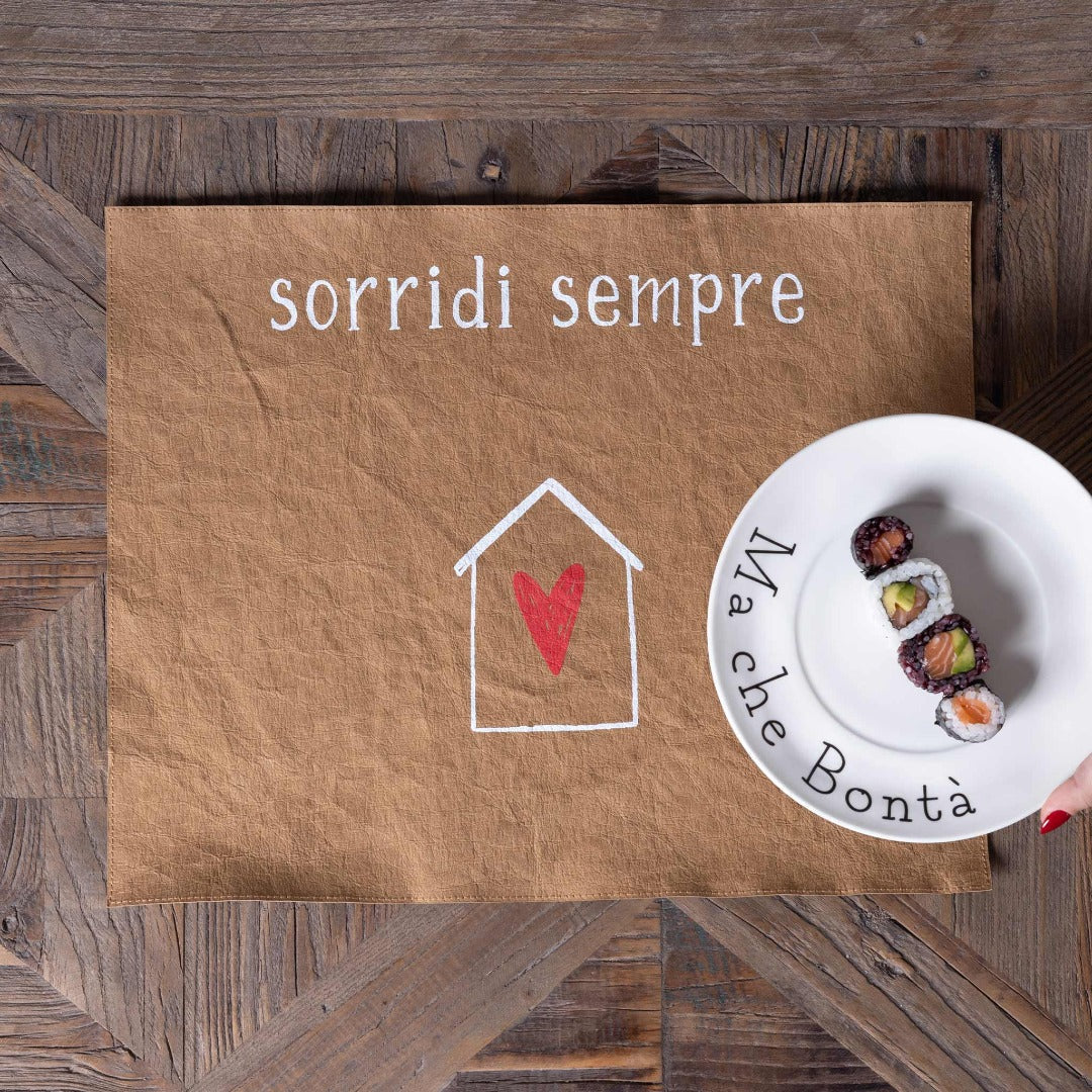Simple day - Tovaglietta in fibra Sorridi sempre 36x45cm