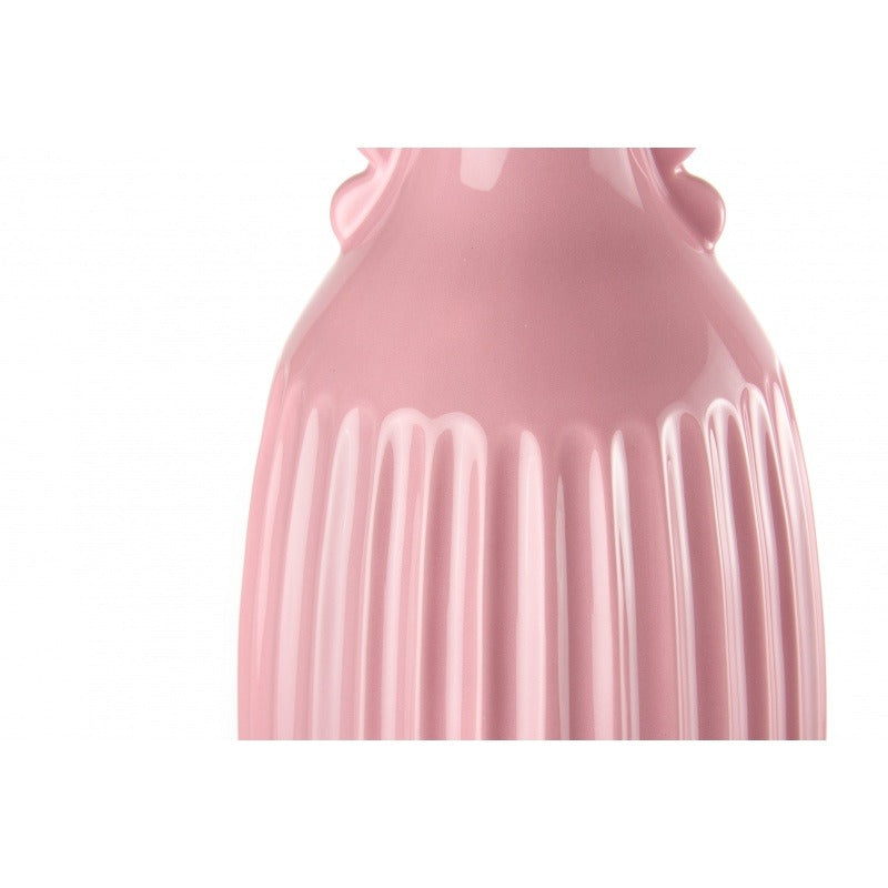 L'oca nera - vaso medio in ceramica rosa 18x32,5 cm