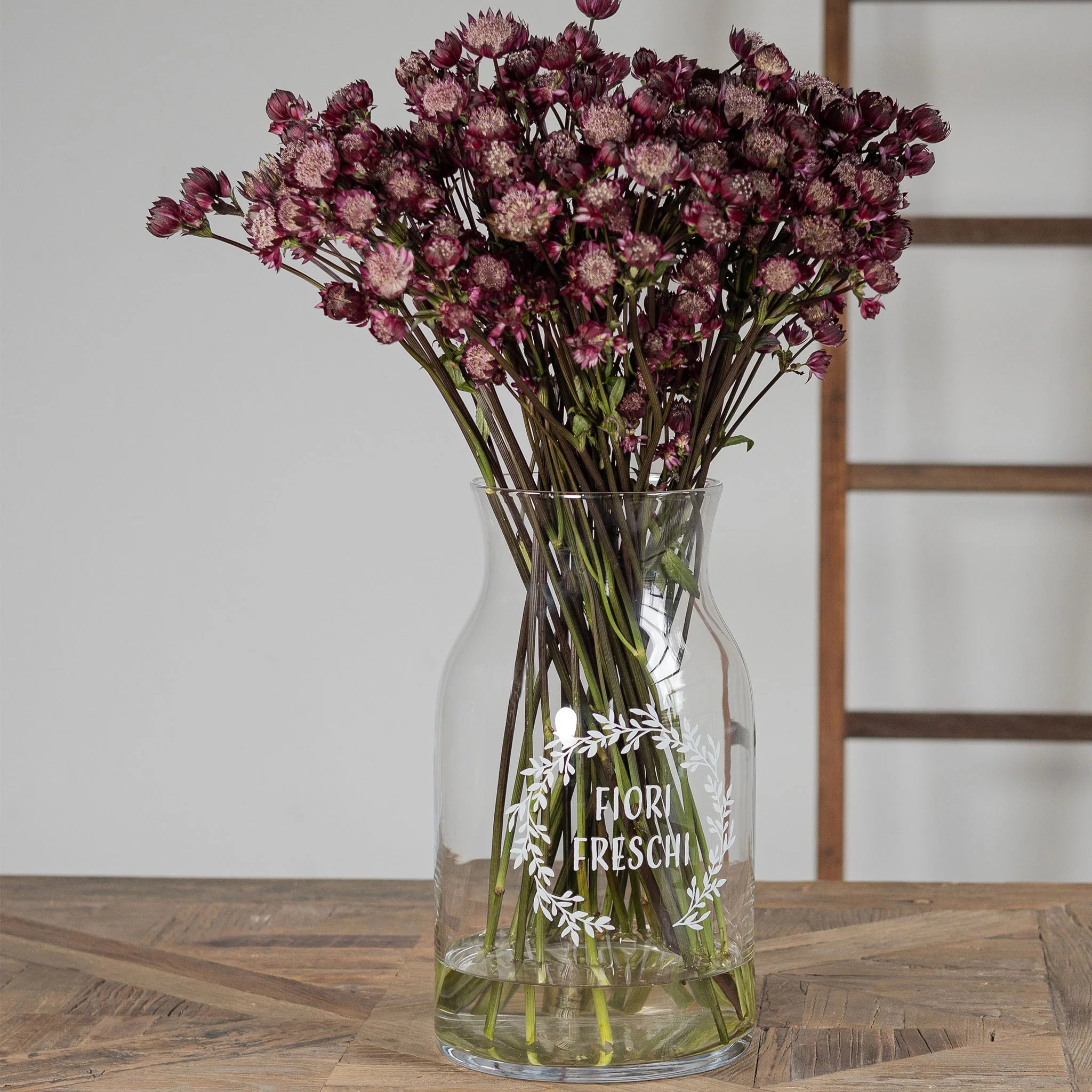 Simple day - Vaso in vetro Portafiori decoro Fiori Freschi h34cm