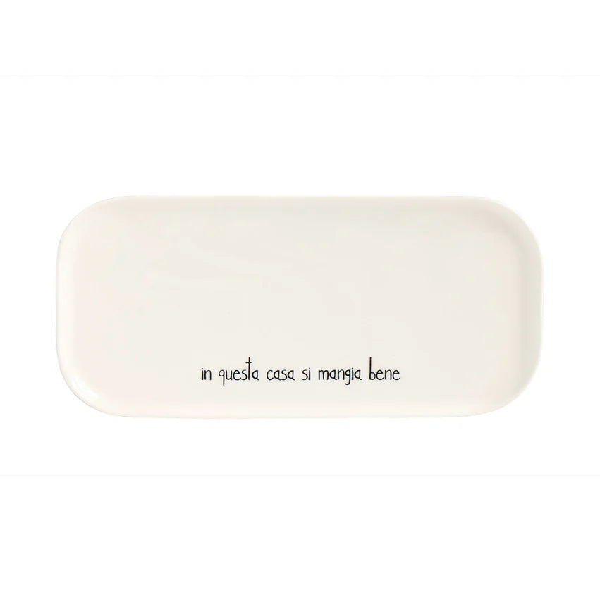 Simple day - vassoio rettangolare In questa casa si mangia bene 31.8x15 cm