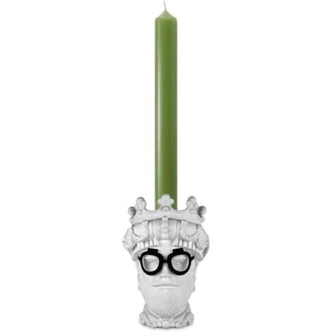 Baci Milano - Portacandela con candela in poliresina Sagrada Familia Hipster Bianco 12cm