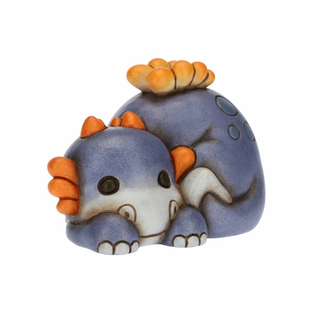 Thun - statua draghetto blu coccolone in ceramica 12cm - Senza Scatolo