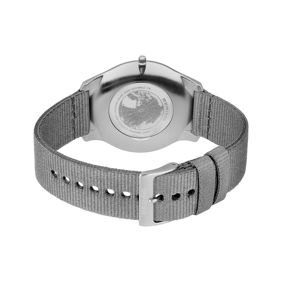 Bering Ultra Slim Grigio Brillante Spazzolato Orologio 18342-577