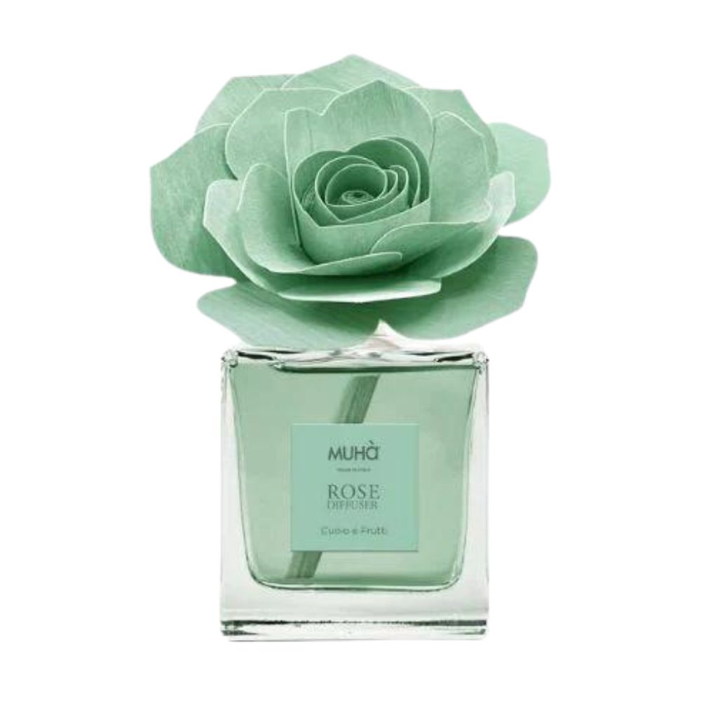 Muhà - profumatore d'ambiente rosa diffuser - cuoio e frutti 100ml