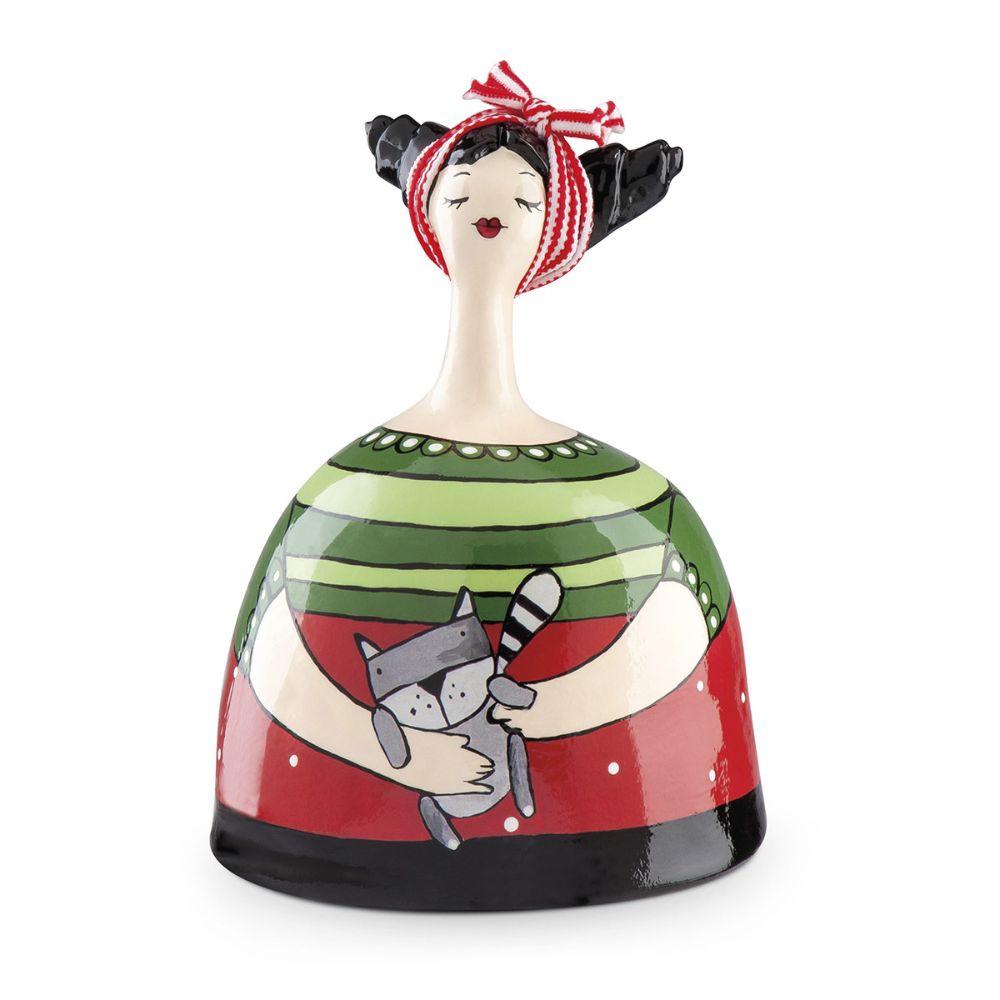 Egan - Statuina Salvadanaio in Ceramica Le Pupazze Verde 13X18cm