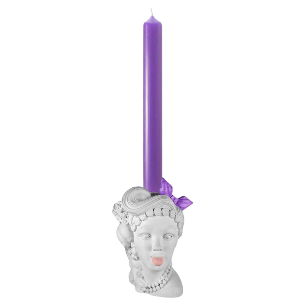 Baci Milano - Portacandela con candela in poliresina Sagrada Familia L'irriverente Bianco 12cm