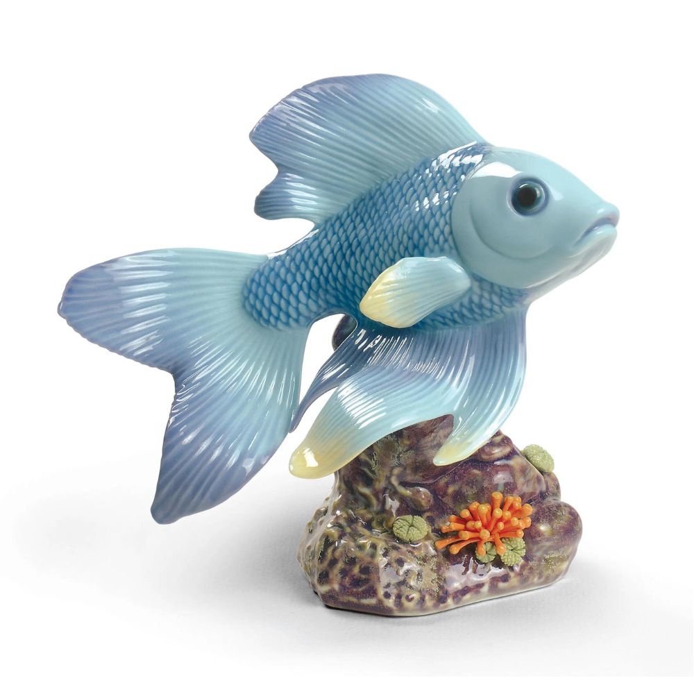 Lladrò - scultura figura pesce sognatore dello stagno 11cm