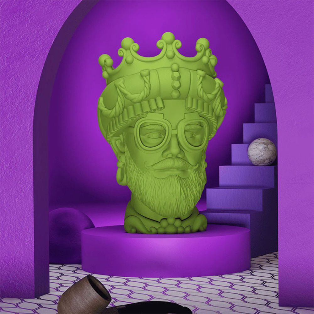 Baci Milano - Scultura Decorativa Sagrada Familia Testa di Moro Hipster Verde 25cm