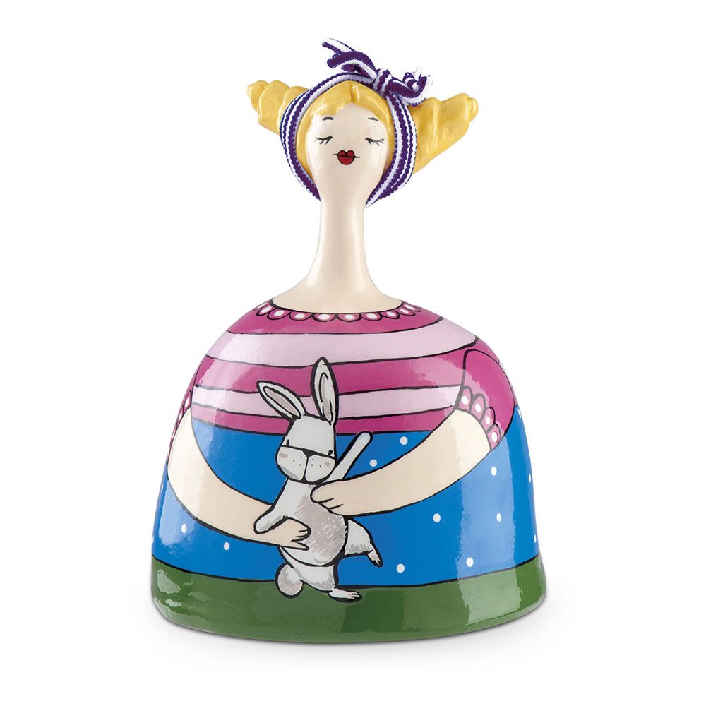 Egan - Statuina Salvadanaio in Ceramica Le Pupazze Rosa 13X18cm