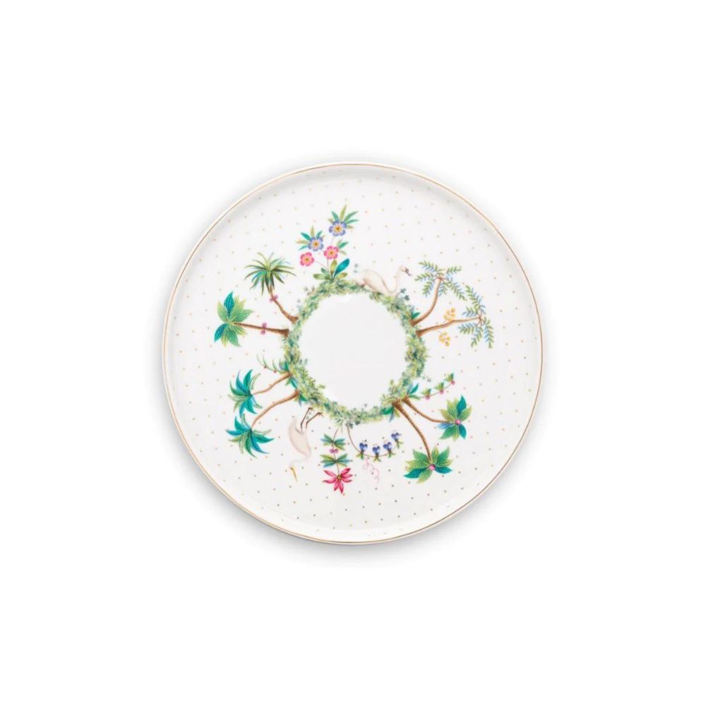 Pip Studio - Vassoio per torta Jolie piccolo in porcellana bianco 21 cm