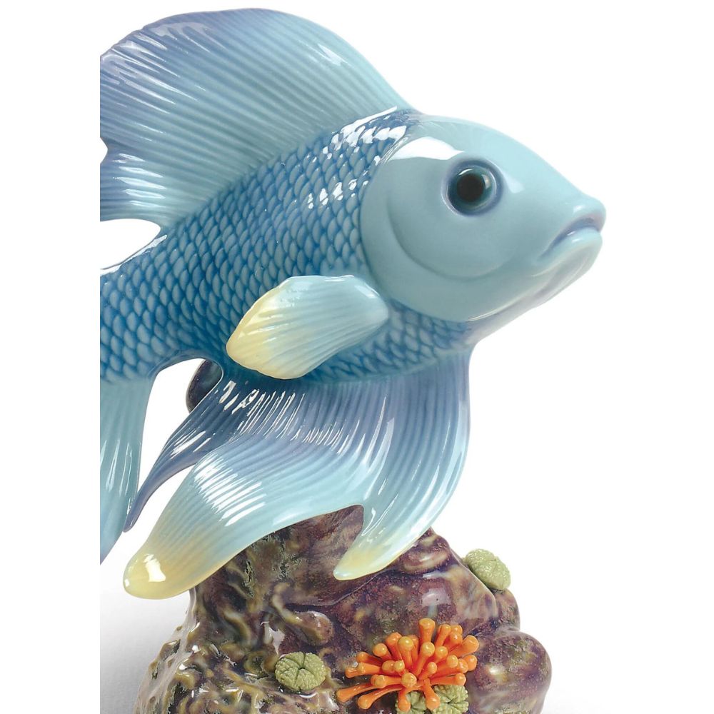 Lladrò - scultura figura pesce sognatore dello stagno 11cm