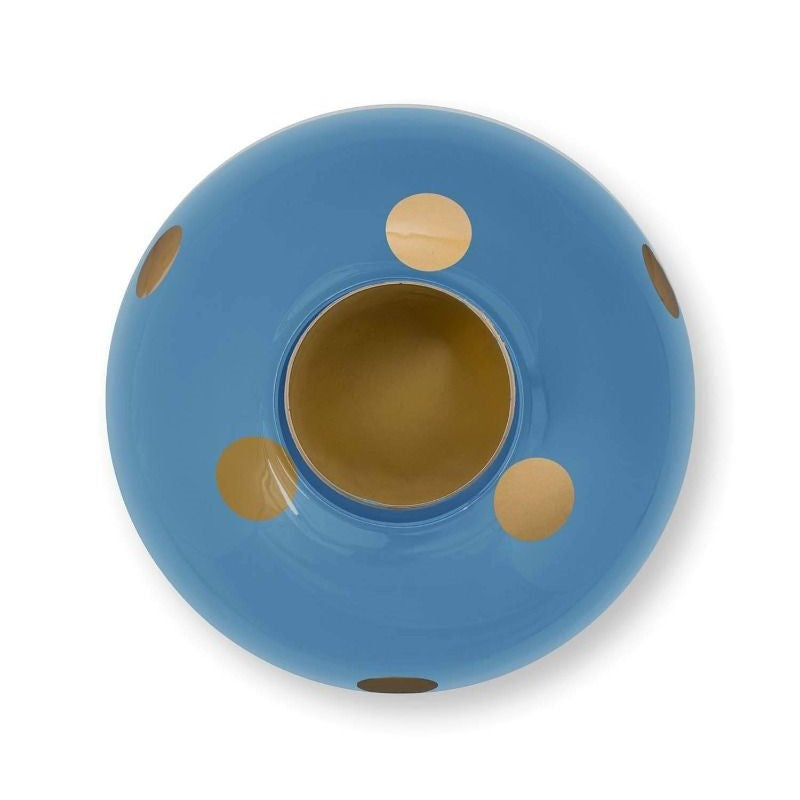 Pip Studio - Vaso in metallo a pois azzurro e oro 23 cm