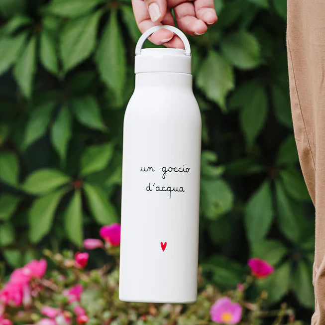 Simple day -  Borraccia termica decoro un goccio d'acqua 0.5l