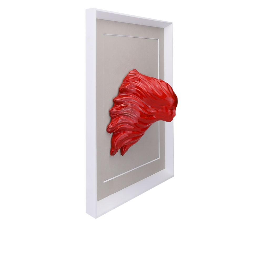 Macrì - Scultura Quadro la Bella 'Mbriana Rossa con Cornice in porcellana 27x32cm