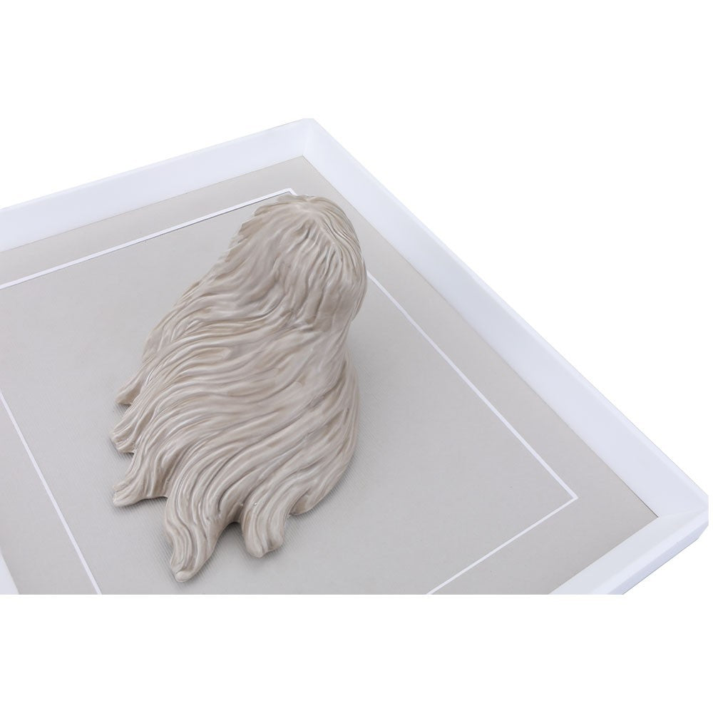 Macrì - Scultura Quadro la Bella 'Mbriana Tortora con Cornice in porcellana 27x32cm