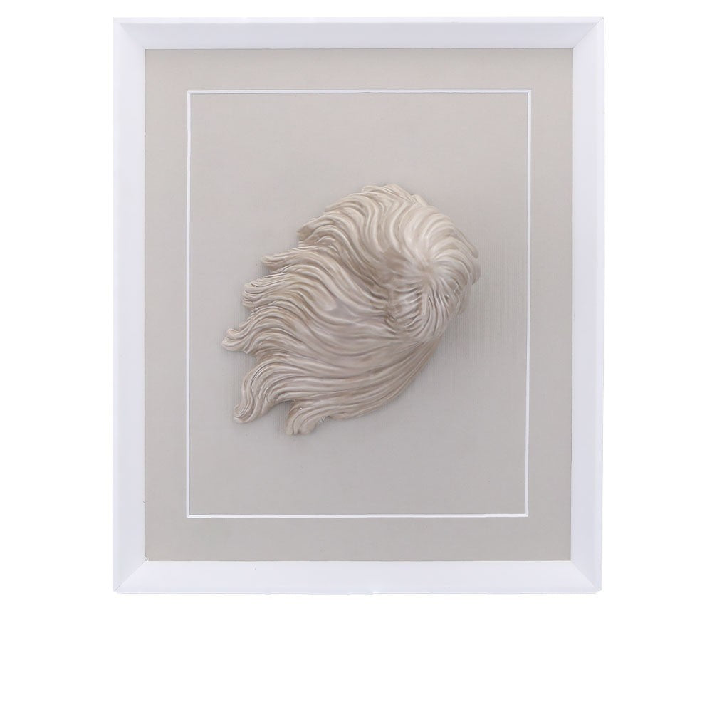 Macrì - Scultura Quadro la Bella 'Mbriana Tortora con Cornice in porcellana 27x32cm