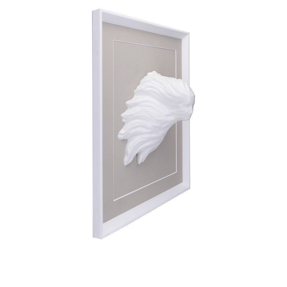 Macrì - Scultura Quadro la Bella 'Mbriana Bianca con Cornice in porcellana 27x32cm