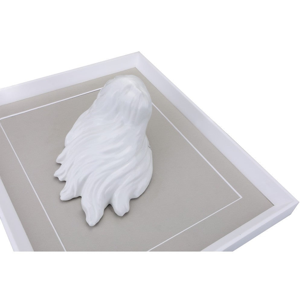 Macrì - Scultura Quadro la Bella 'Mbriana Bianca con Cornice in porcellana 27x32cm