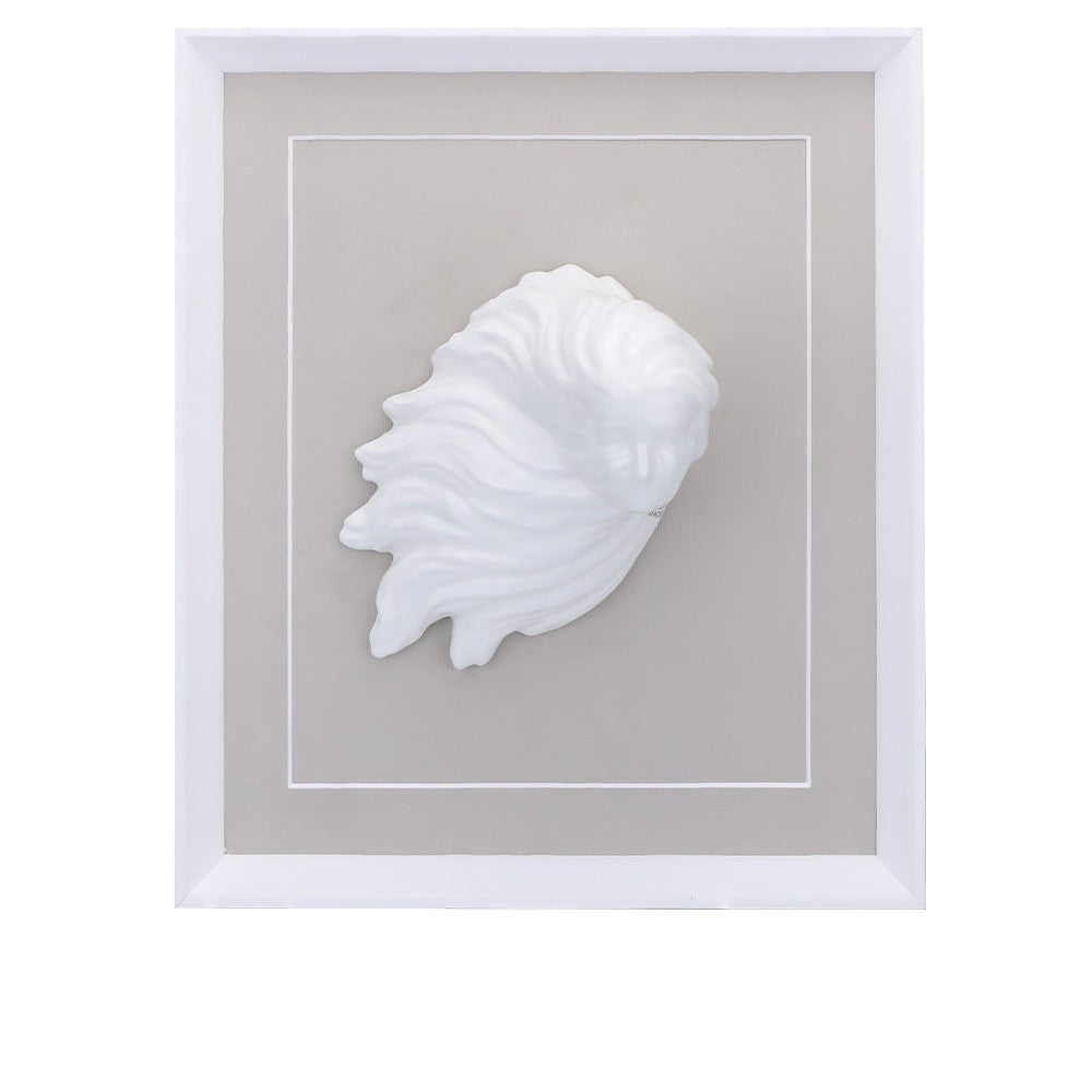 Macrì - Scultura Quadro la Bella 'Mbriana Bianca con Cornice in porcellana 27x32cm