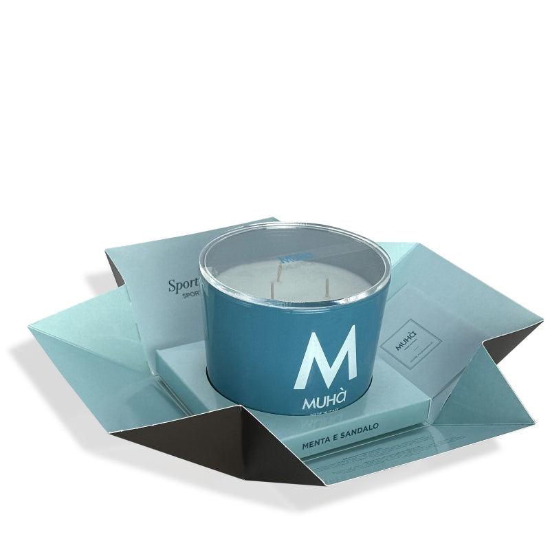 Muhà - candela Profumata in Vetro - Menta e Sandalo 500g