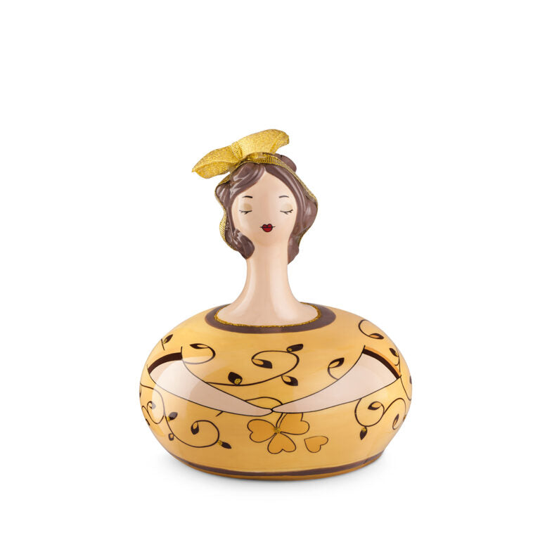 Egan - Statuina in Porcellana Le Pupazze Sabbia 14x17cm