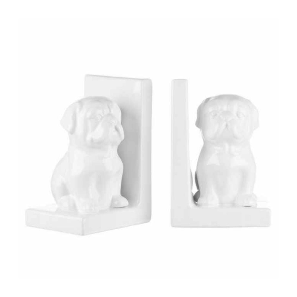 L'oca nera - due fermalibri a forma di cane in ceramica 13x11x19h
