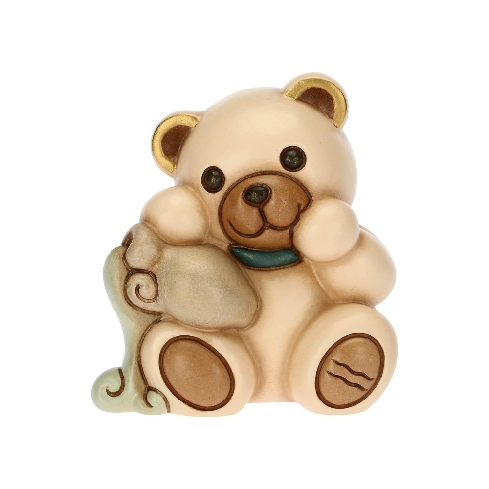Thun -  icona Acquario zodiaco Teddy Stars in ceramica dipinta a Mano - 6,5x5,5x7,3 cm h