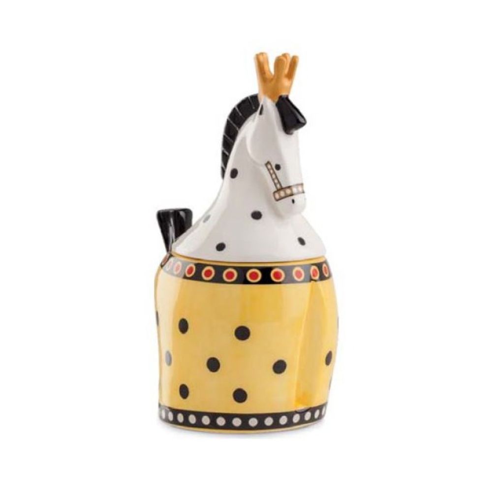 Egan - contenitore cavallo in ceramica I Girgenti Giallo 10X18