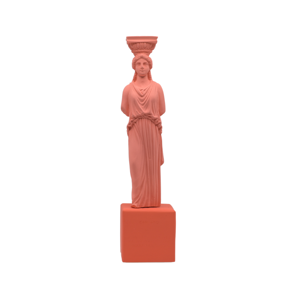Sophia - Cariatide arancione Scultura fatta a mano