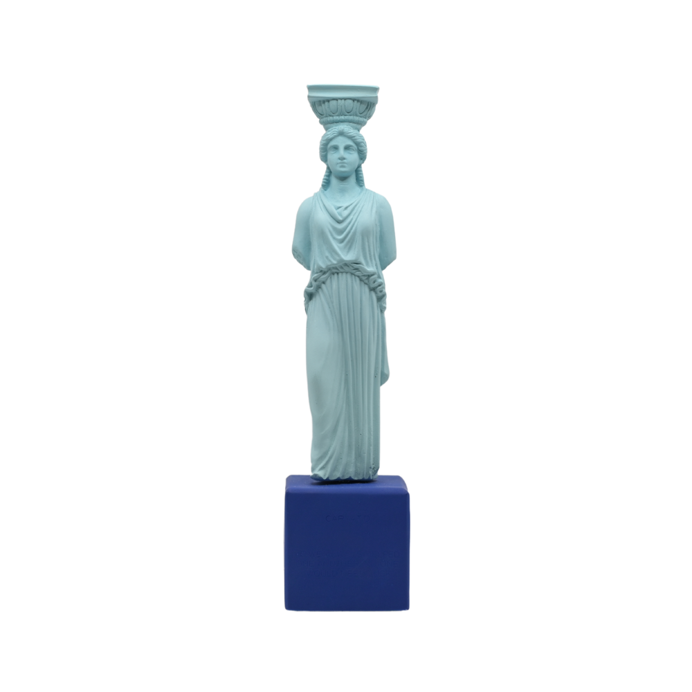 Sophia - Cariatide azzurra blu Scultura fatta a mano