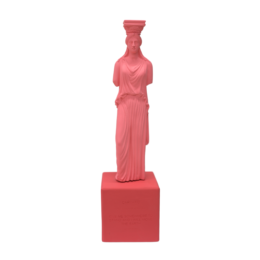 Sophia - Cariatide corallo scarlatto Scultura fatta a mano