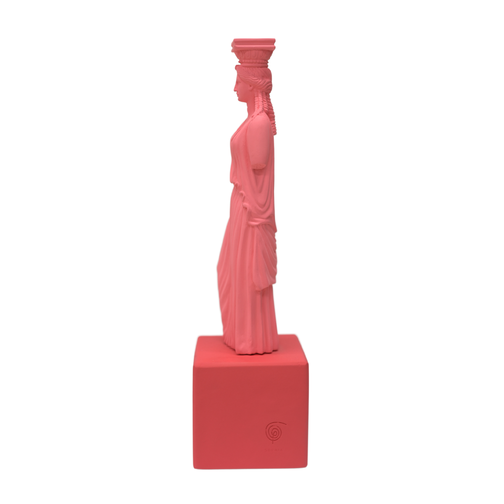 Sophia - Cariatide corallo scarlatto Scultura fatta a mano