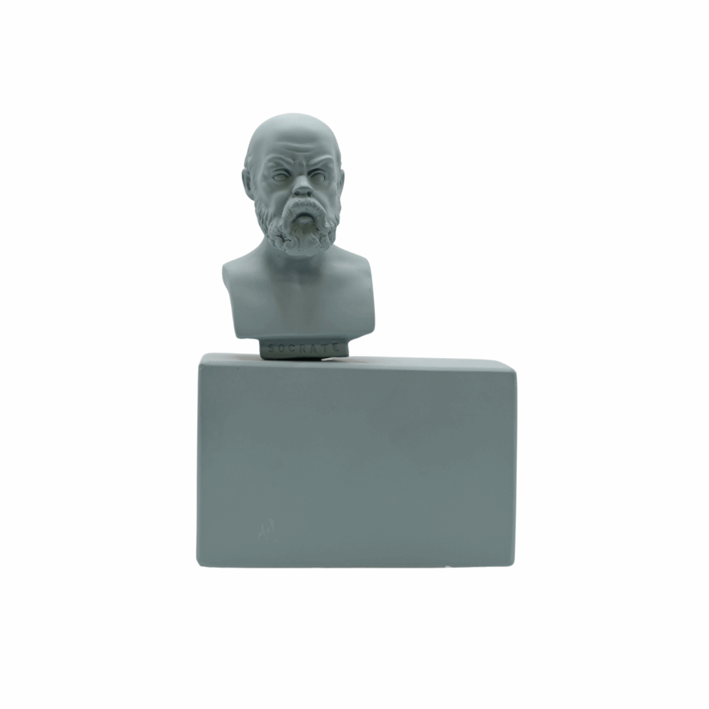 Socrate su base - azzurro