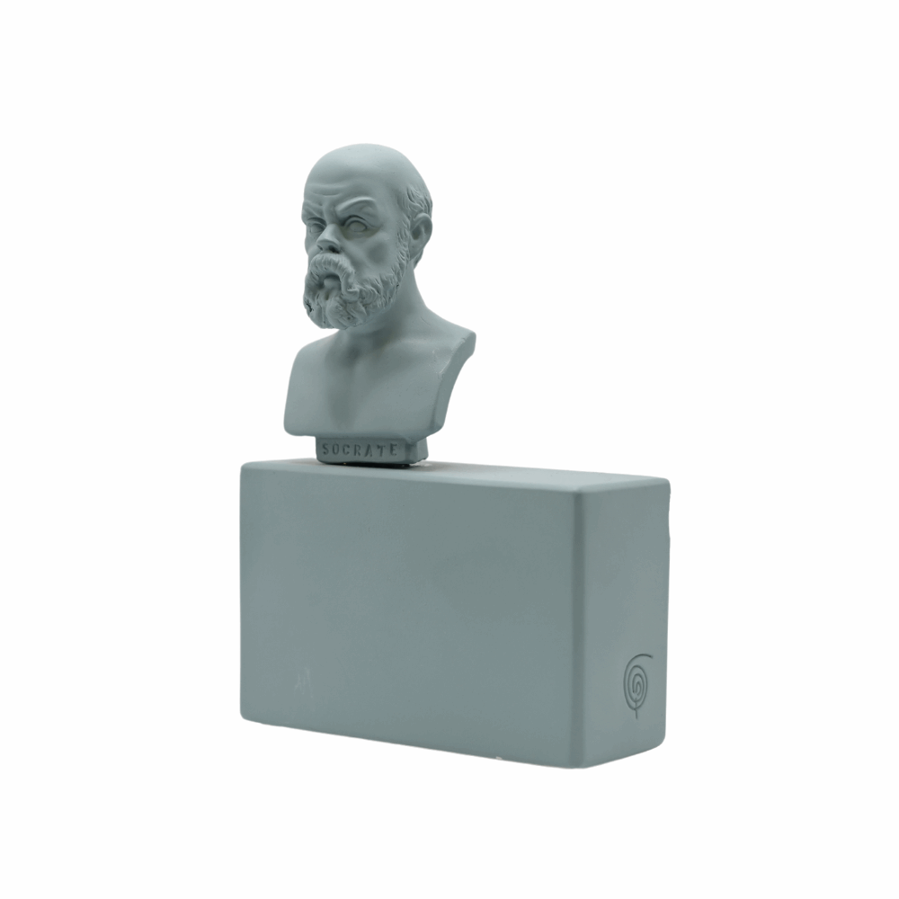 Socrate su base - azzurro