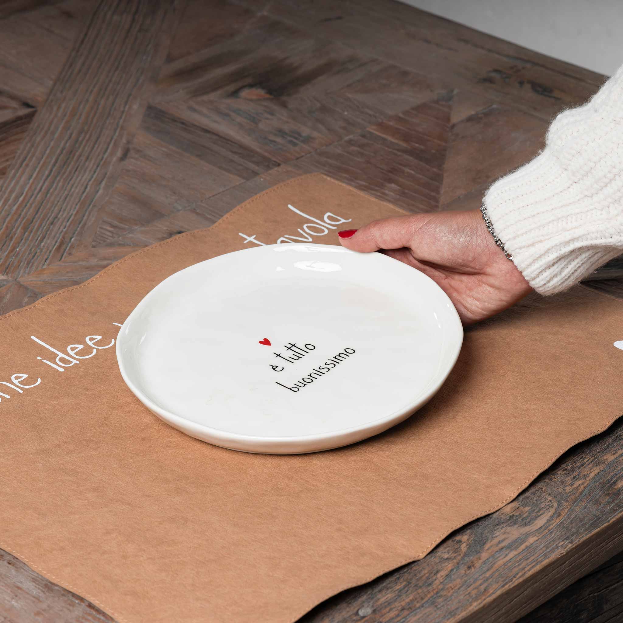 Simple day - set due piatti da dessert decoro E' tutto buonissimo diam. 21 cm