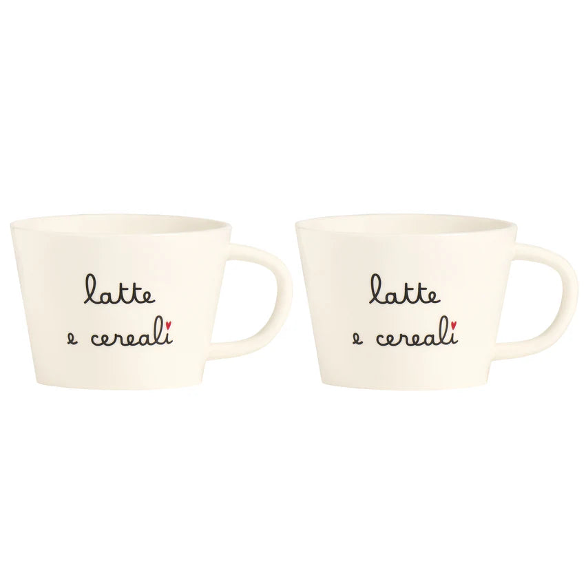 Simple day -  Set 2 Tazze Colazione Latte e cereali 580ml