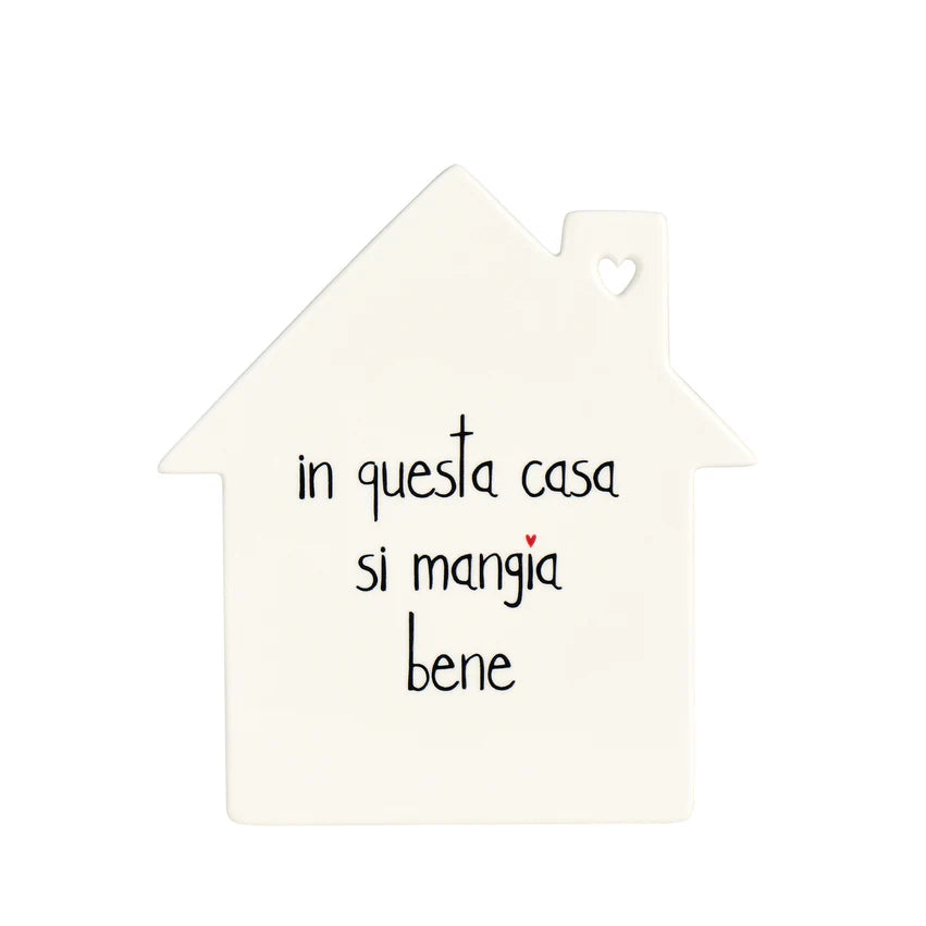 Simple day -  sottopentola in grès n questa casa si mangia bene 22x20cm