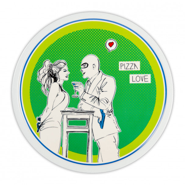 Baci Milano - Piatto Pizza in Porcellana Verde Love Gulp 33.5cm