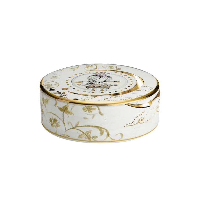 Baci Milano - scatola portaoggetti gufo in porcellana Kosmo 13 cm