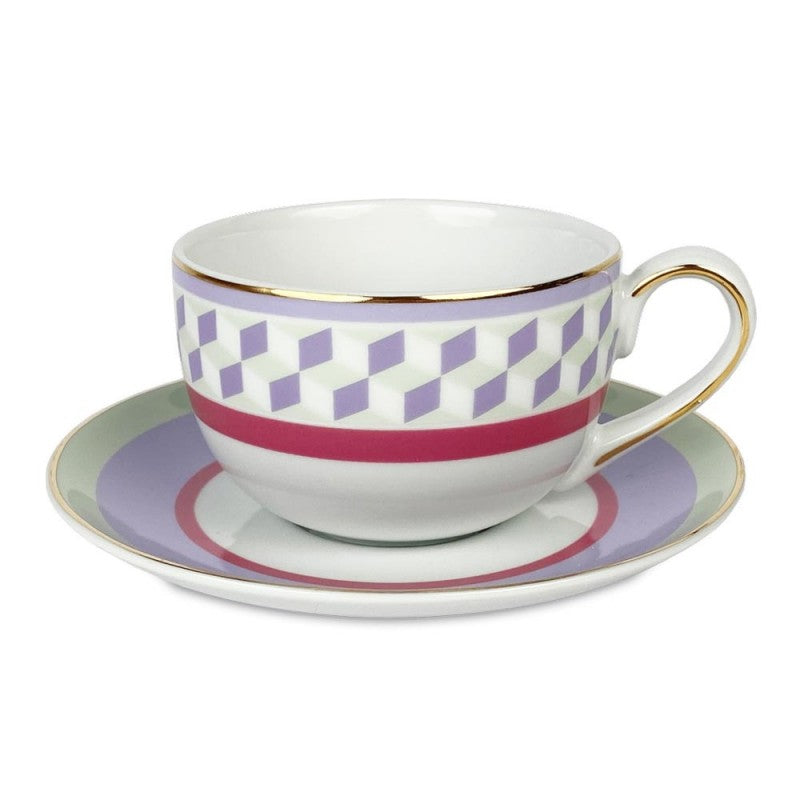 Baci Milano - Tazza da Colazione in Porcellana Firenze con piattino