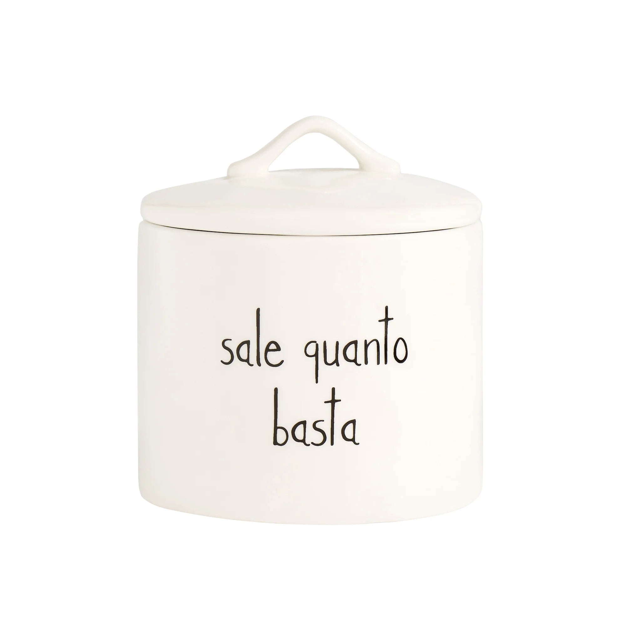 Simple day -  Barattolo in grès decoro sale quanto basta d12x12,9cm
