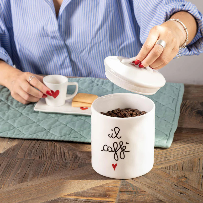 Simple day -  Barattolo in grès il caffè 17cm x  D 12cm