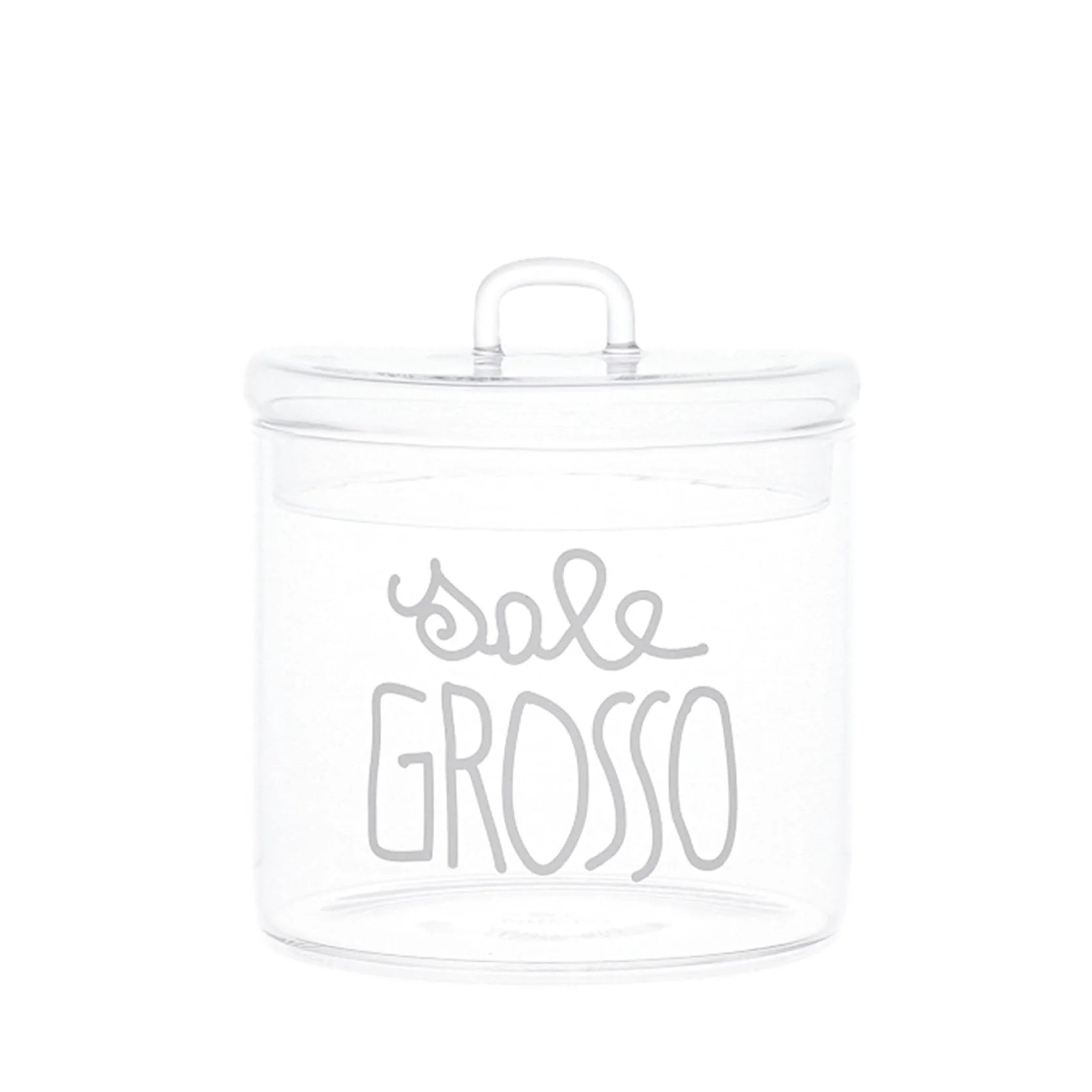 Simple day -  Barattolo in vetro sale grosso in corsivo bianco 12cmxH13cm