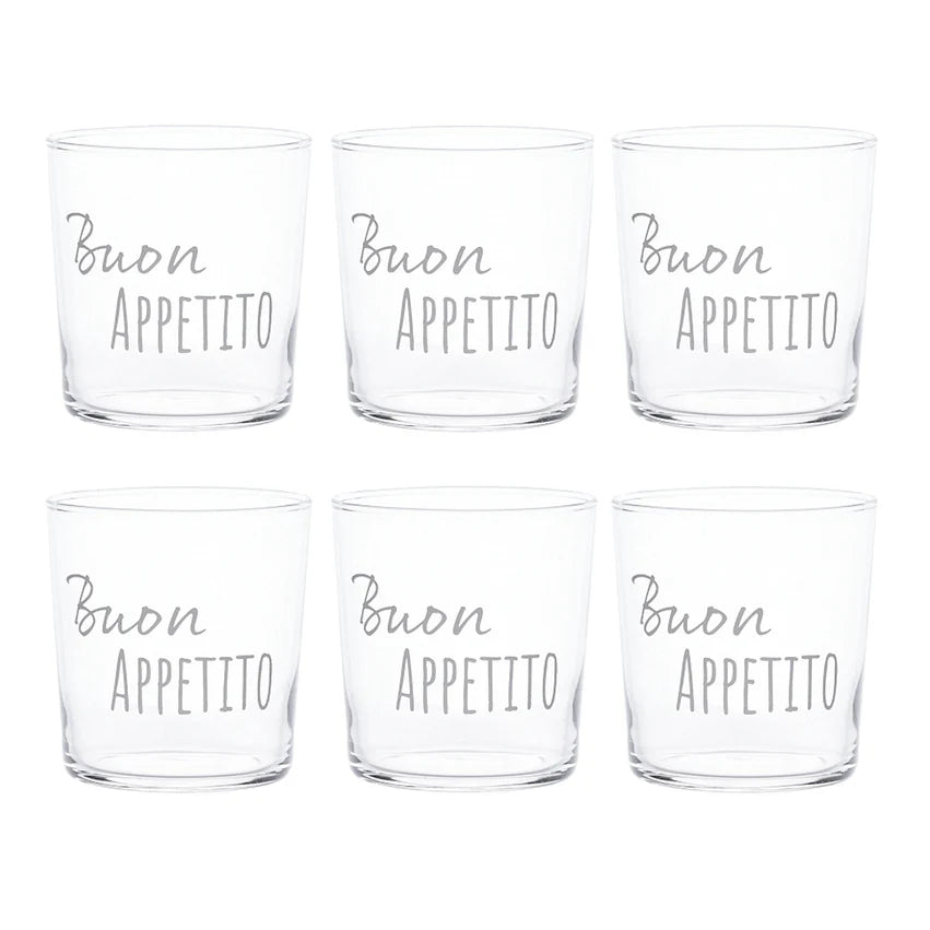 Simple day - set 6 Bicchieri acqua Buon Appetito 35,5cl