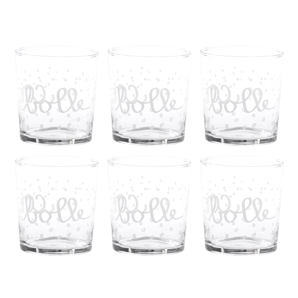 Simple day -  set 6 bicchieri acqua decoro Con Bolle 35,5 cl