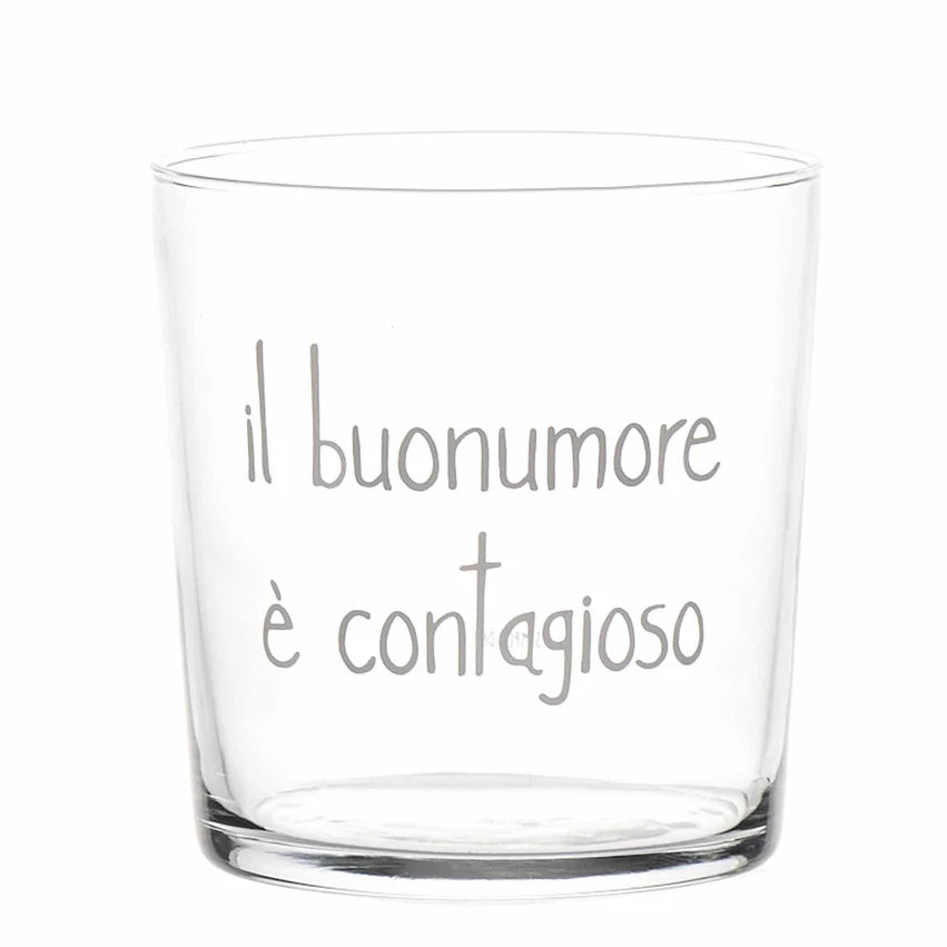 Simple day - Set 6 bicchieri acqua Il buon umore è contagioso 35,5cl