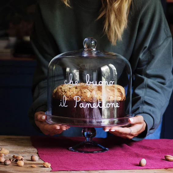 Simple day -  campana in vetro decoro Che buono il panettone 24.5 cm